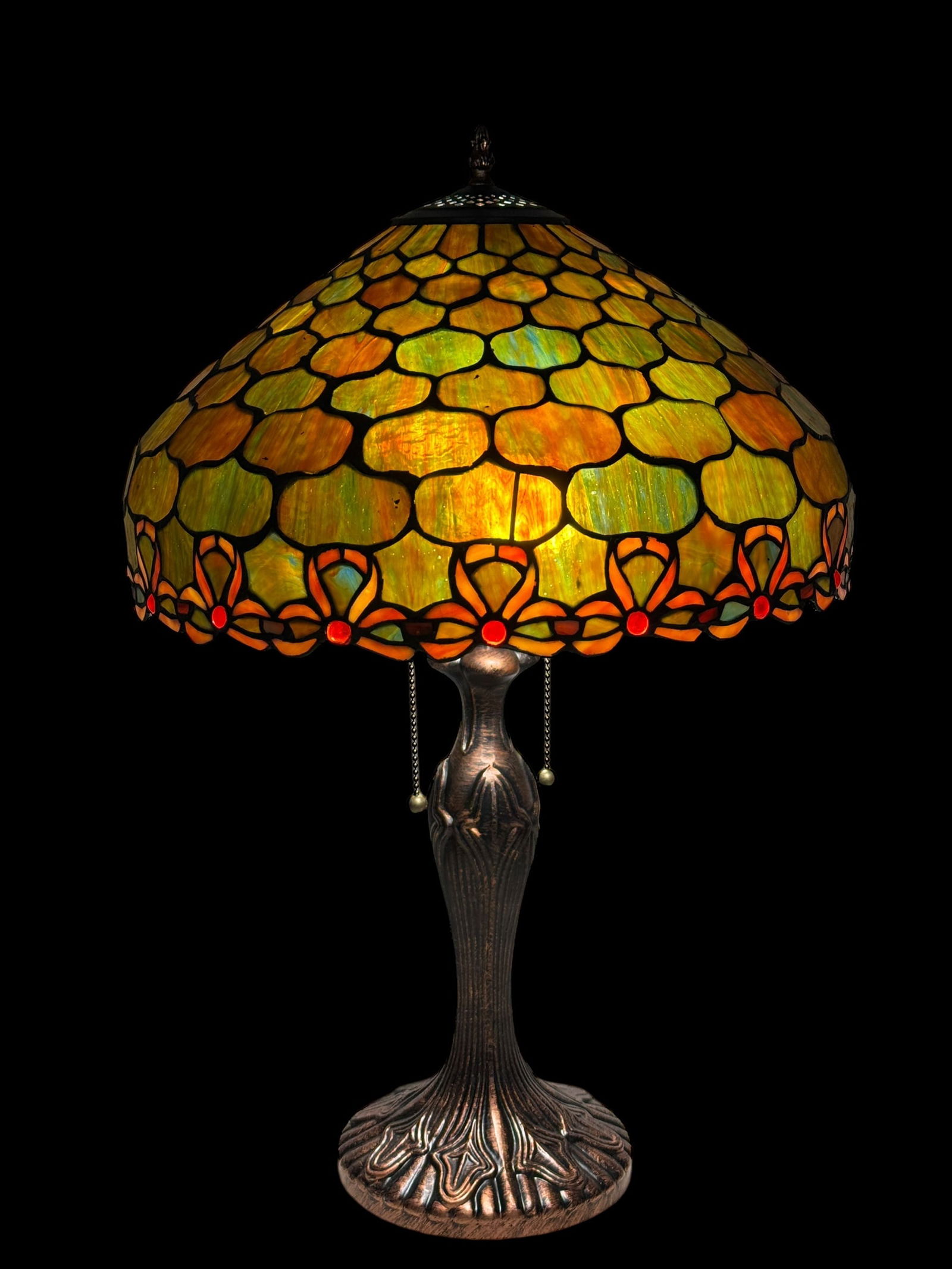 Tiffany Style Stained Glass Table Lamp (1 of 10)