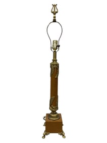 Vintage Brass & Metal Table Lamp Attr. To Maitland Smith