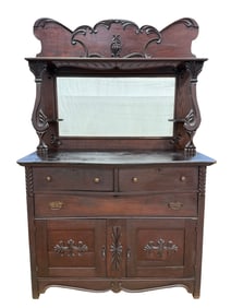 Antique Oak Buffet w/ Mirror Back