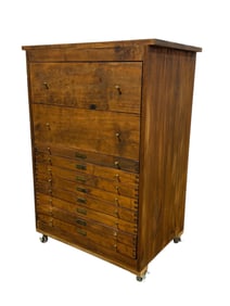 Vintage Map Cabinet on Wheels