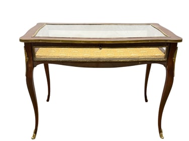 Fine Bronze Mounted French Louis XV Style Showcase w/ Key
