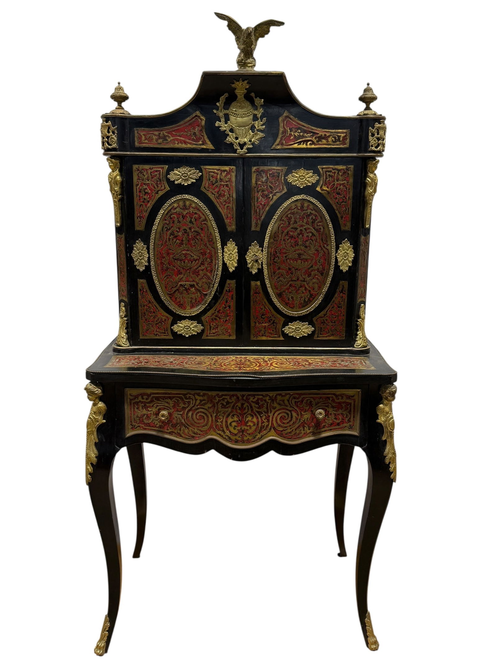19th C. Napoleon III Style Bronze Ormolu Mounted Boulle Cabinet (1 of 20)