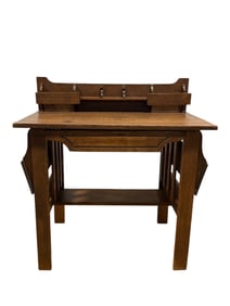 Antique Mission Oak Arts & Crafts Desk in The Style of Stickley