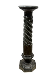 20th C. Carved Marble Column Pedestal