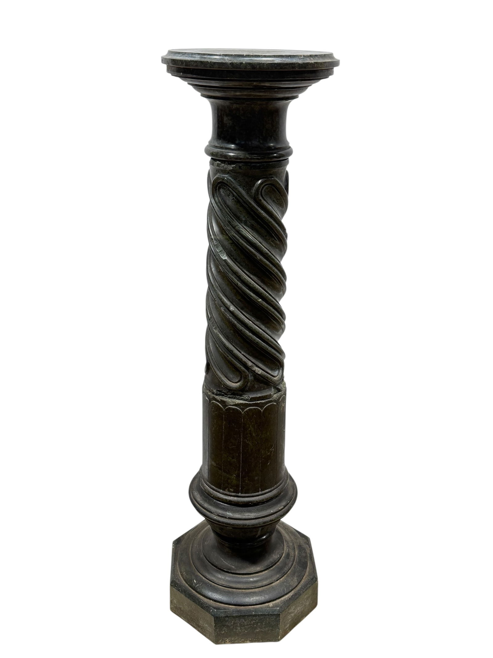 20th C. Carved Marble Column Pedestal (1 of 8)