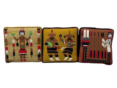 Group of 3 Hand Made Kachina Pillows