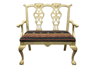 Painted Chippendale Style Settee