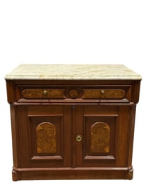 Antique Walnut Marble Top Washstand