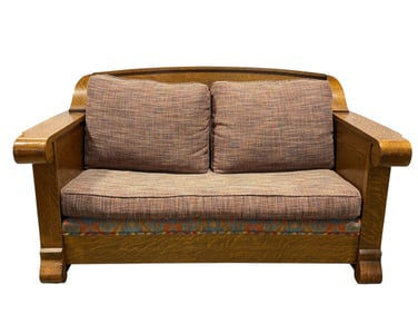 Antique Empire Tiger Oak Sofa