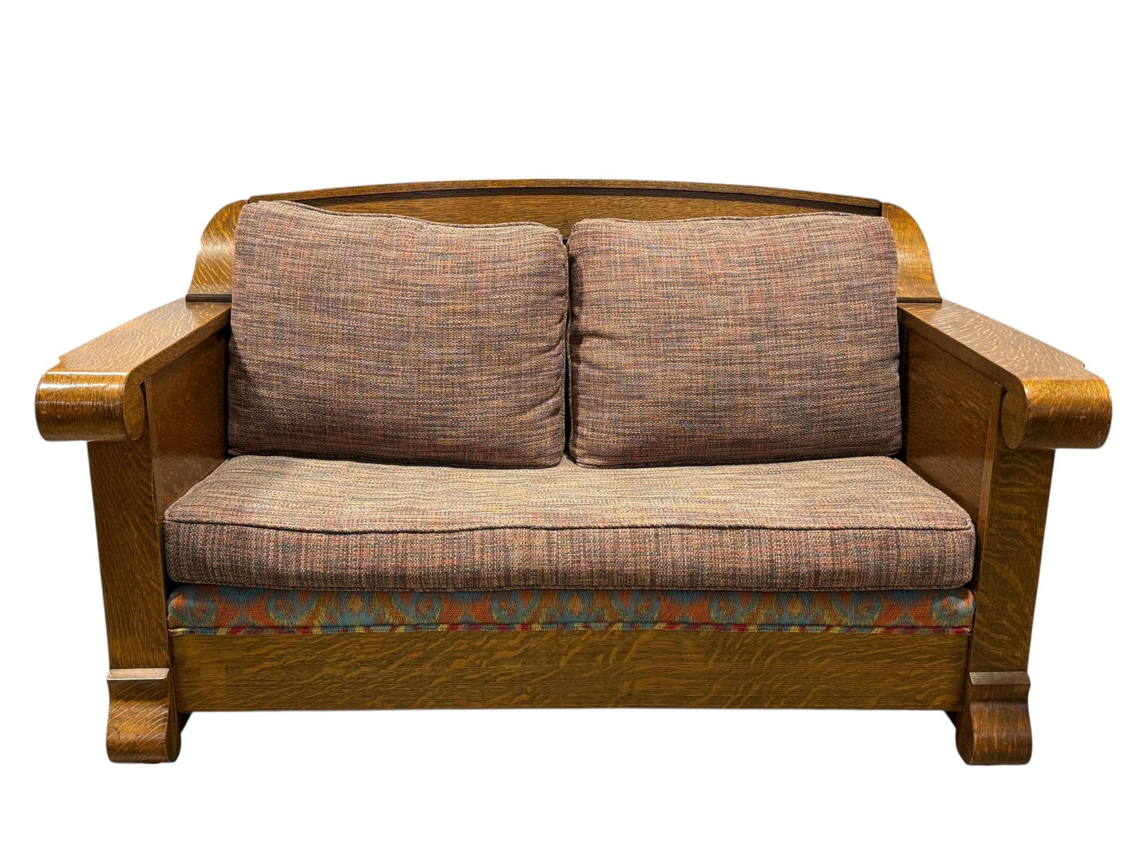 Antique Empire Tiger Oak Sofa (1 of 11)