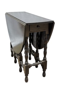 Antique Imperial Mahogany Drop Leaf Gate Leg Table w/ Drawer