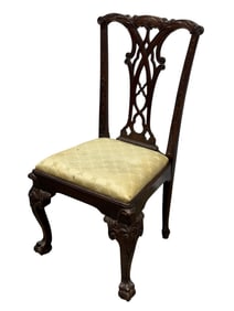 Chippendale Style Carved Wood Side Chair