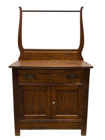 Antique Oak Arts & Crafts Washstand