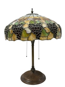 American Leaded Glass Grape Lamp