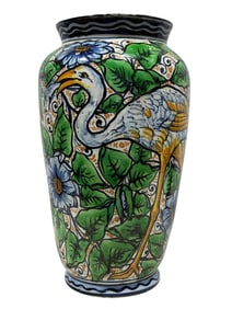 Cir 1900 Large Italian Faience Pottery Umbrella Stand