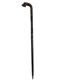 Antique Italian Mother of Pearl Inlaid Walking Stick