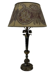 Cir 1910 Art Deco Metal Mesh Shade Lamp