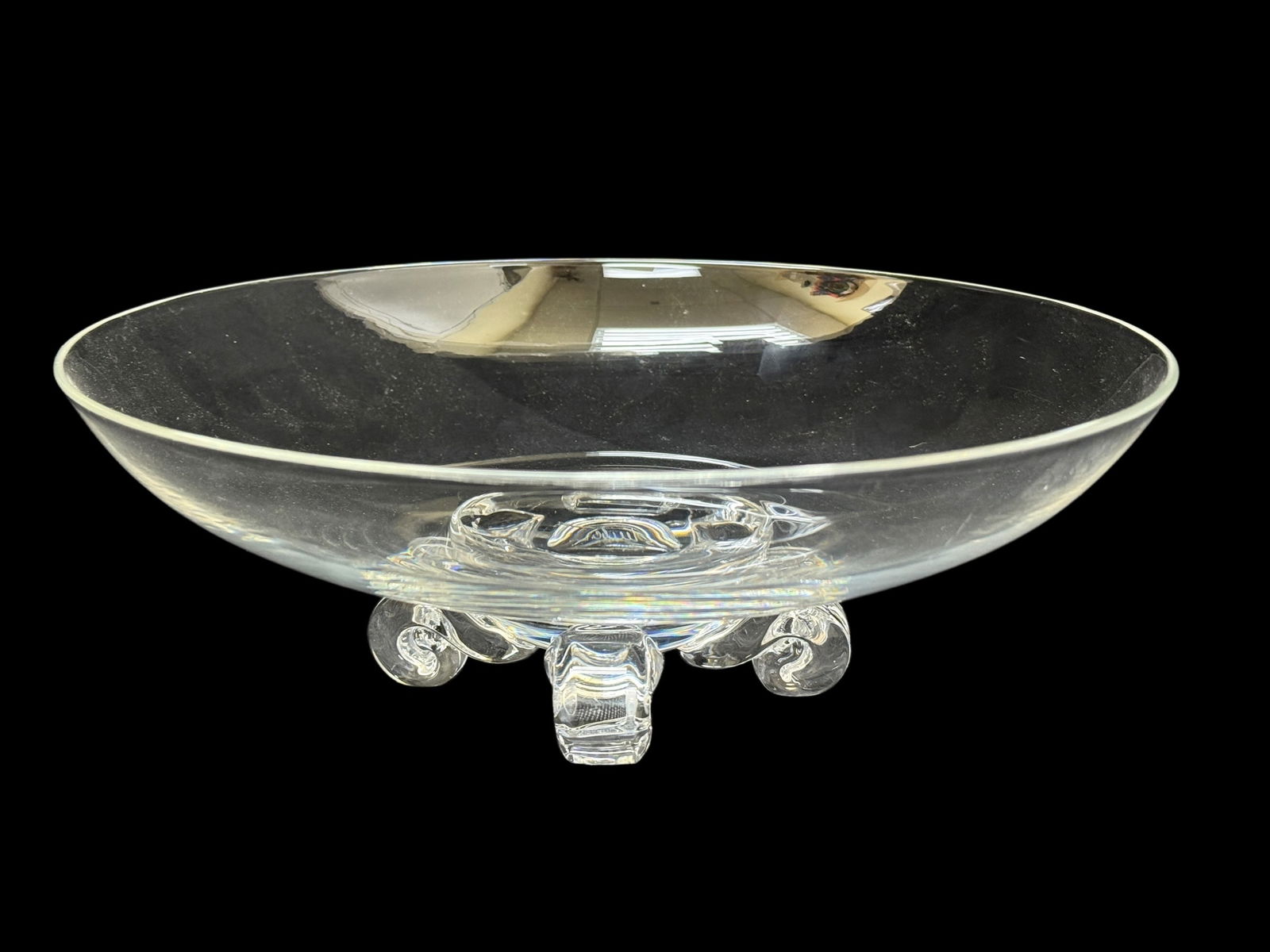 Signed Steuben Crystal Scroll Foot Bowl 7909 (1 of 5)