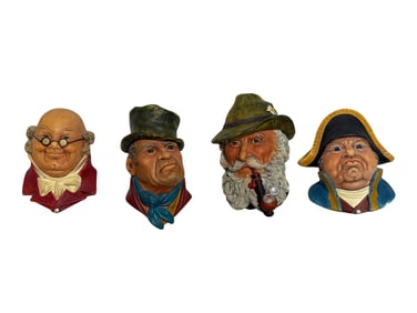 Group of 4 Bossons Chalkware Heads