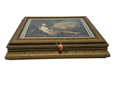 French Giltwood Vanity Box w/ Engraving on Top