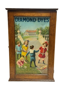 Early Country Store Oak Diamond Dyes Cabinet