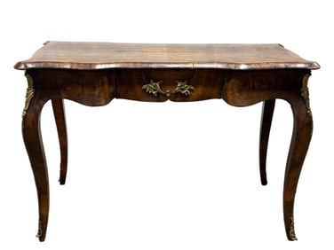 Early 19th C. French Bronze Mounted Burl Walnut Desk