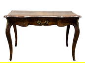 Early 19th C. French Bronze Mounted Burl Walnut Desk