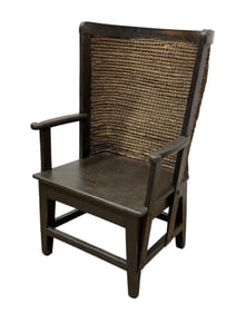 RARE 19th C. Scottish Orkney Straw Back Chair