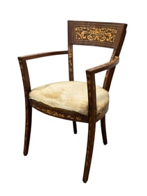 19th C. Dutch Marquetry Inlaid Arm Chair