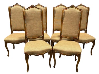 Set of 6 French Louis XV Style Side Chairs
