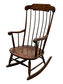 Vintage Stained Wood Rocker