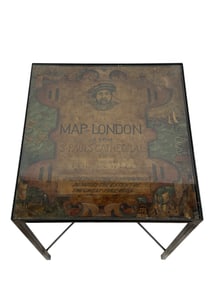 Iron Table w/ Antique Painted Panel of London