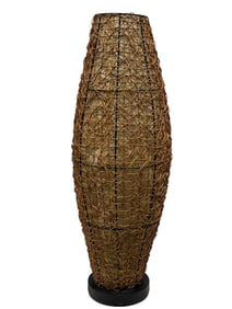 MCM Style Rattan & Mesh Floor Lamp