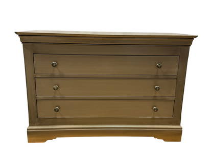 MCM French Louis Phillipe Style 4 Drawer Commode: MCM French Louis Phillipe Style 4 Drawer Commode. Painted Silver. Measures 30.75" H x 46.5" W x 20.5" D. Has some scuffs and scratches.