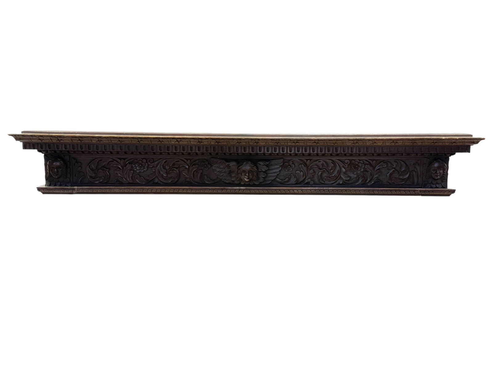 19th C. Carved Wood Fireplace Mantel Shelf (1 of 5)