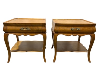 Pair of French Provincial Fruitwood Side Tables w/ Drawer