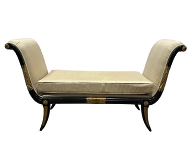 Ebonized & Gilt Regency Style Window Bench