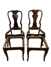 Pair of Antique Dining Chair Frames & Antique Stool Frames