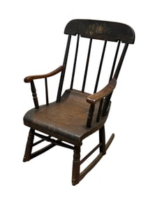 Antique Plank Bottom Child's Rocker