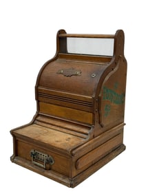 Vintage Oak Wood Coca-Cola Cash Register Case