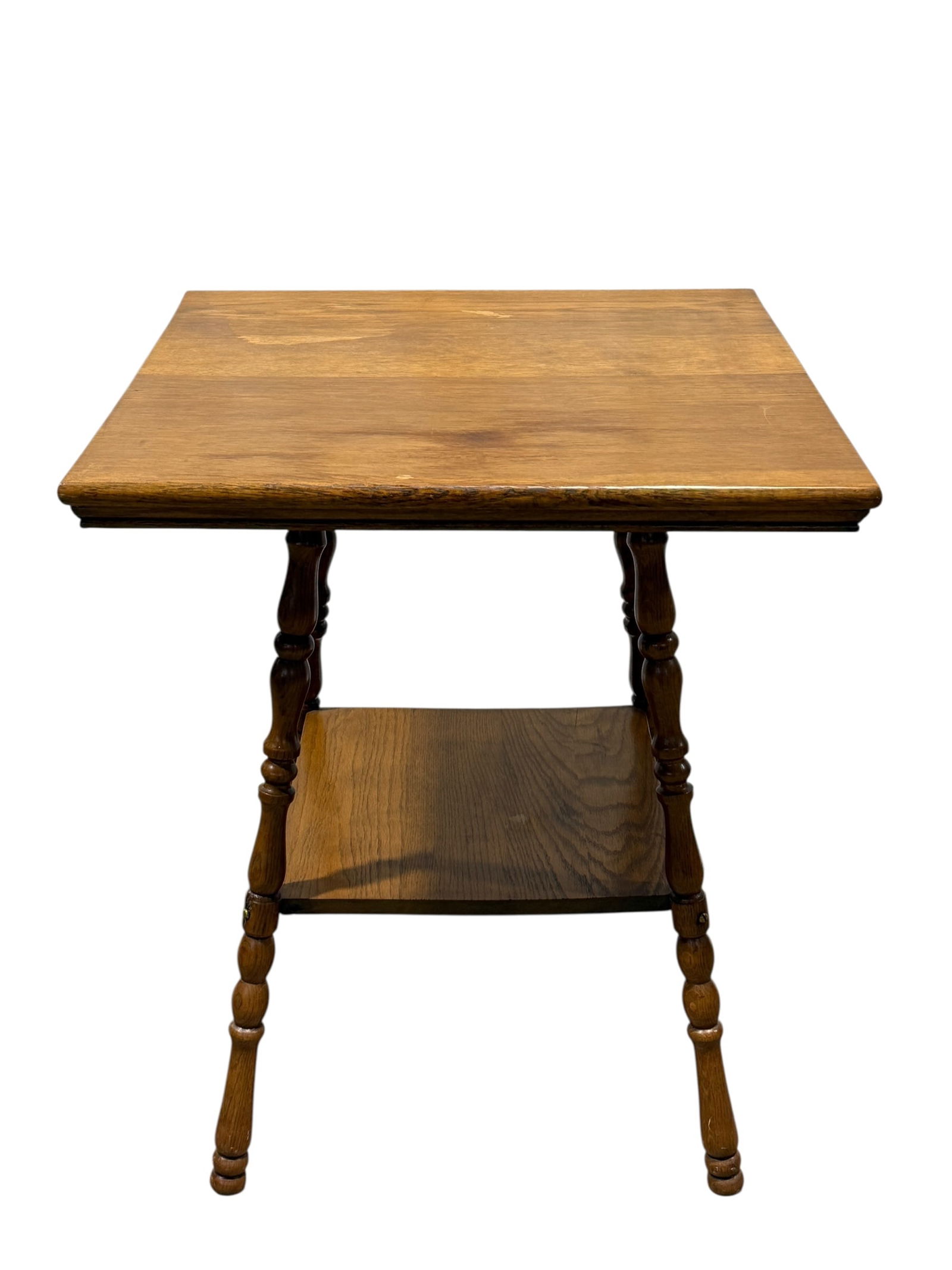 Vintage Oak Parlor Table w/ Turned Legs (1 of 6)