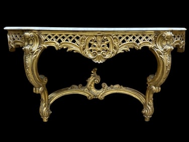 Large French Louis XVI Giltwood Console Table
