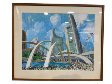 Signed Carlos Marchiori Acrylic on Board Painting