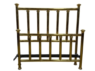 Vintage Brass Tubular Bed Frame w/ Rails