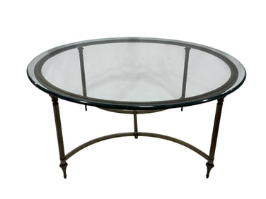 Maison Jansen Style Glass Top Coffee Table