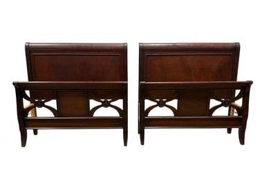 Pair of Vintage Mahogany Twin Beds w/ Rails