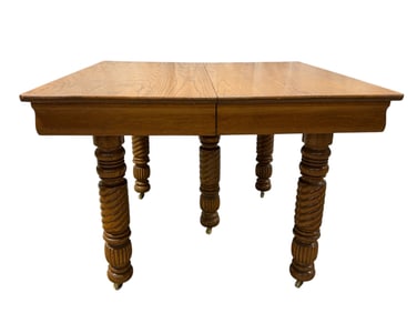 Antique Carved Oak Dining Table