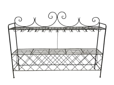 Wrought Iron Wine Rack Console