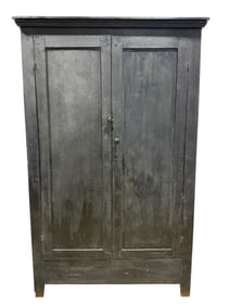 Antique Painted Black Wardrobe