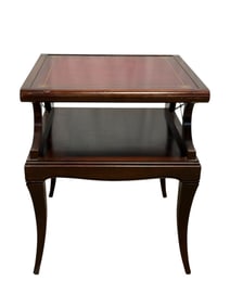 Vintage Leather Top Mahogany Side Table